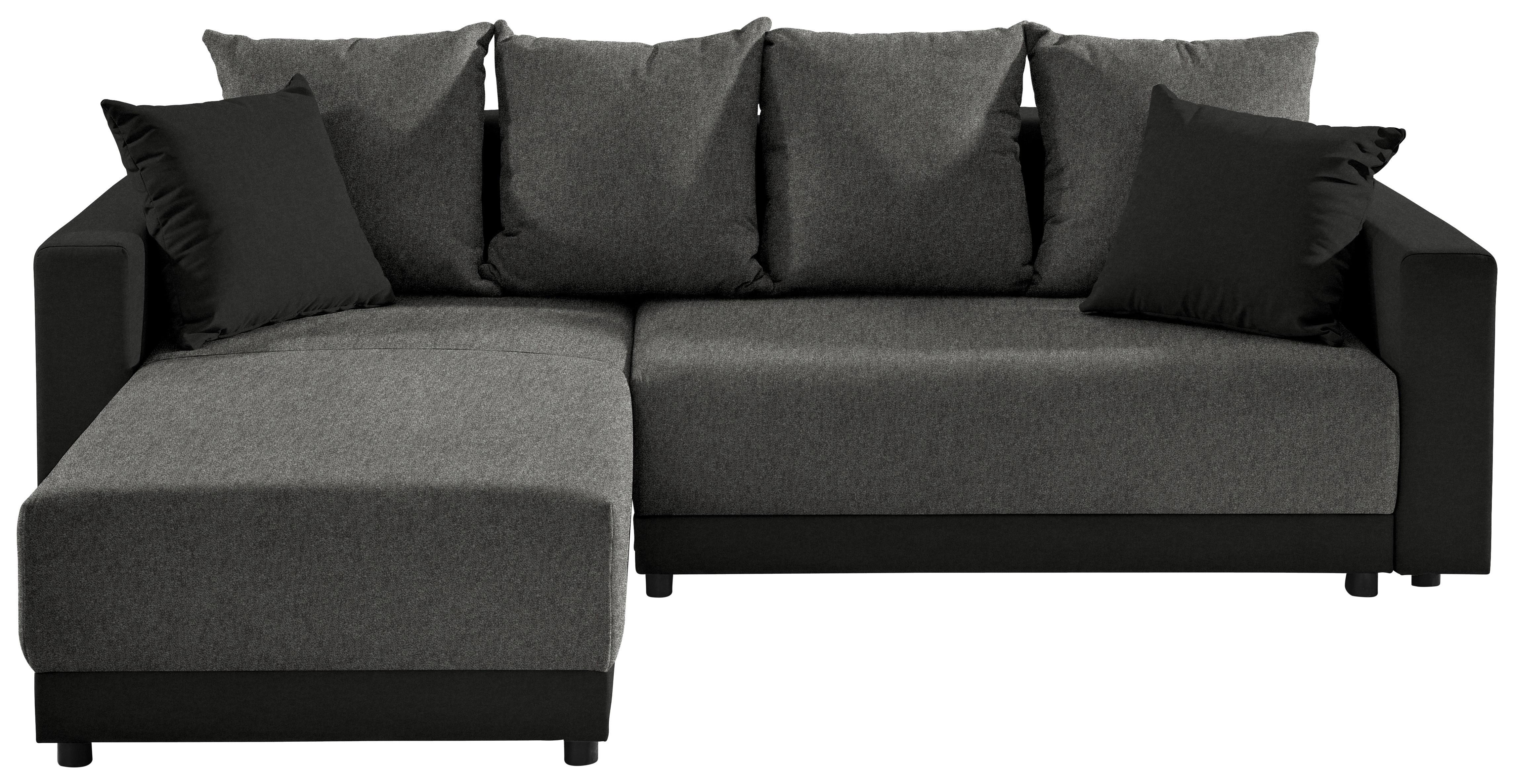 Ecksofa Mit Schlaffunktion Time Grau 178x248 Cm - Dunkelgrau/Schwarz, Design, Textil (178/248cm) - MID.YOU