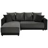 Ecksofa Mit Schlaffunktion Time Grau 178x248 Cm - Dunkelgrau/Schwarz, Design, Textil (178/248cm) - MID.YOU
