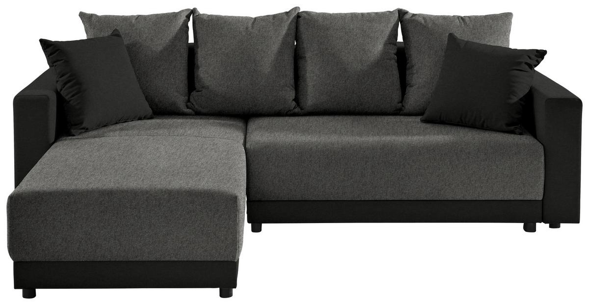Ecksofa Mit Schlaffunktion Time Grau 178x248 Cm - Dunkelgrau/Schwarz, Design, Textil (178/248cm) - MID.YOU