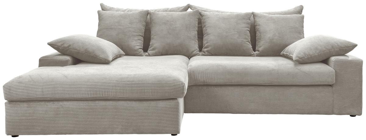 Ecksofa Avellino Silberfarben S: 200/278 Cm - Silberfarben/Schwarz, MODERN, Textil (200/278cm) - Livetastic
