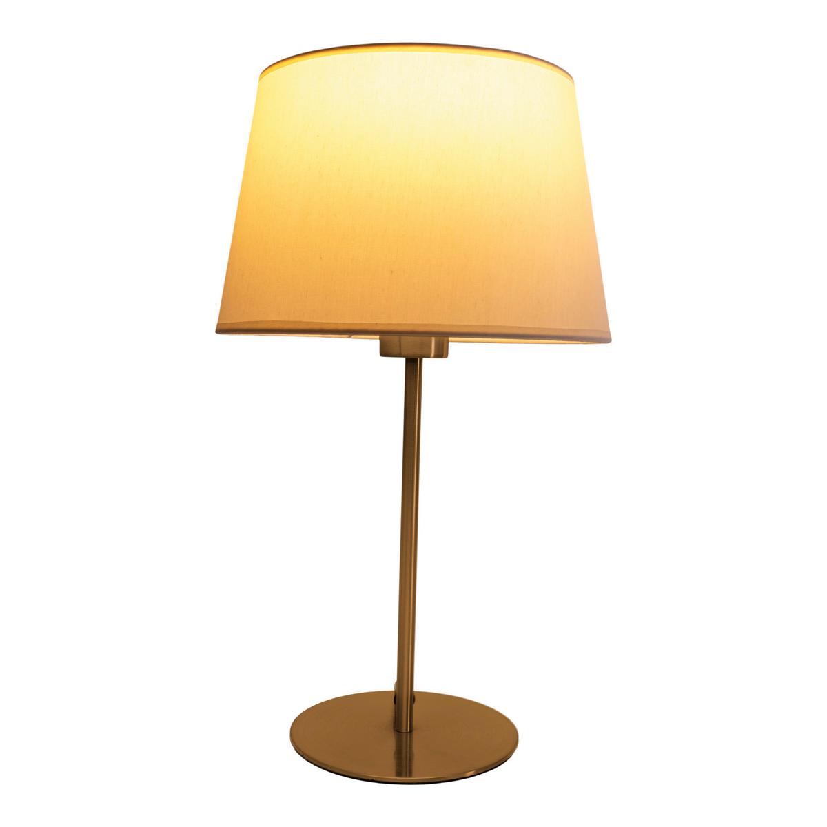Tischleuchte Bologna - Beige/Messingfarben, Basics, Textil/Metall (45cm) - Näve