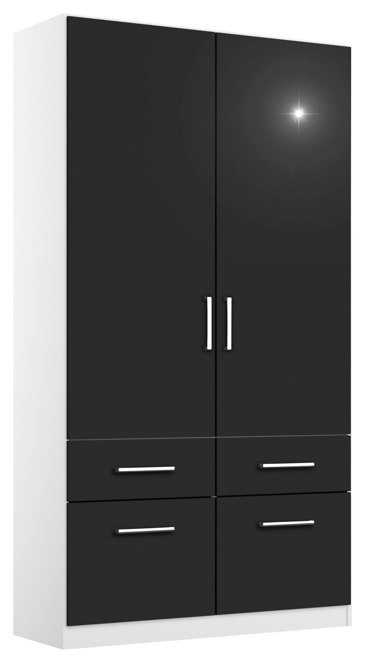 Drehtürenschrank B: 91 Cm Berlin Weiß/grau - Weiß/Grau, MODERN, Holzwerkstoff (91/197/54cm) - Rauch Möbel