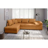 Eckschlafsofa Alvito Goldfarben S: 202x298cm - Goldfarben/Schwarz, MODERN, Textil (202/298cm) - MID.YOU
