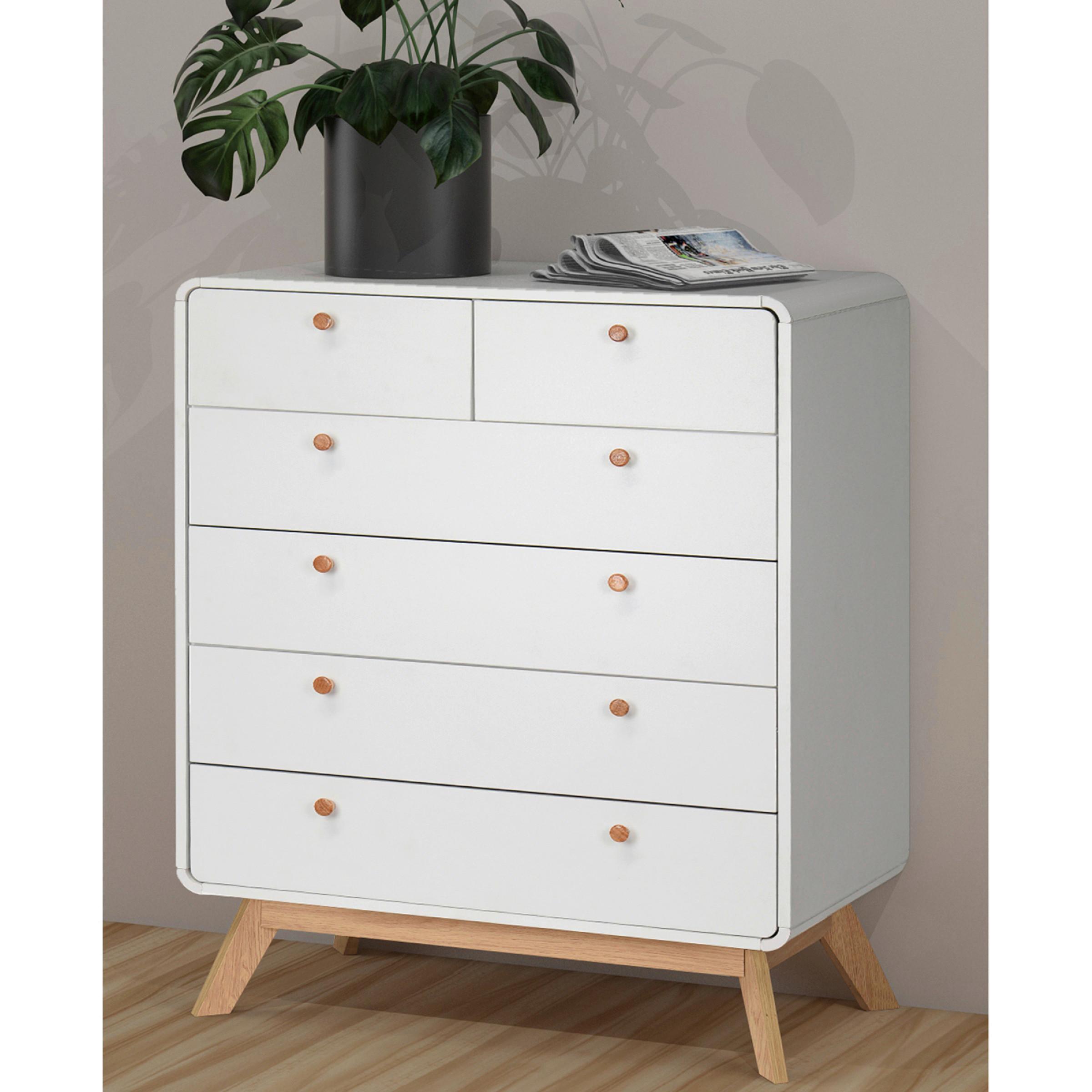 Kommode Cassie Weiß 81 cm - Eichefarben/Weiß, Design, Holzwerkstoff (81/104/39cm) - MID.YOU
