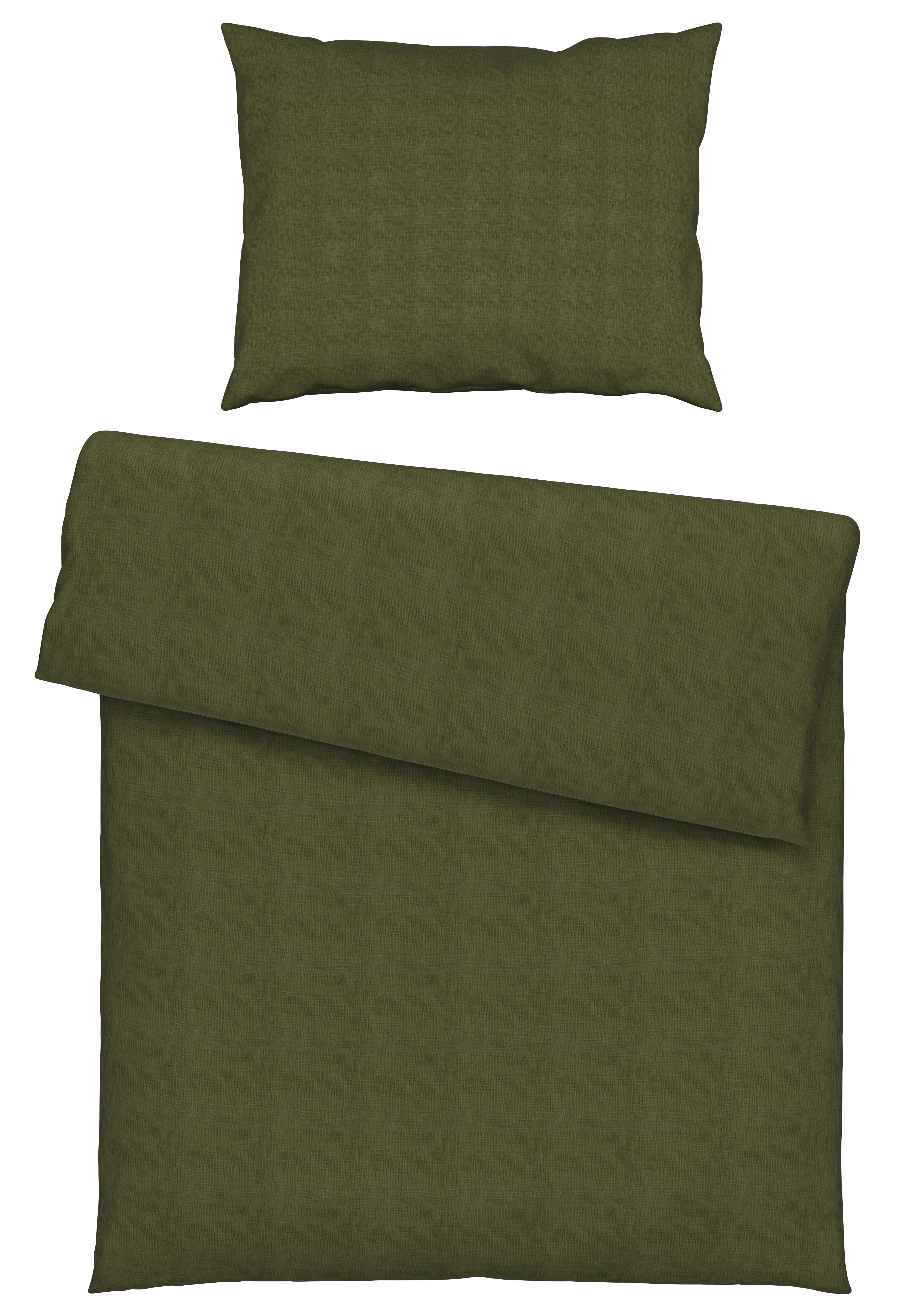 Povlečení Melissa, 140/200cm - olivově zelená, Moderní, textil (140/200cm) - Premium Living