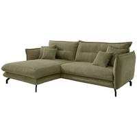 Ecksofa Lava Olivgrün S: 180x255cm - Schwarz/Olivgrün, MODERN, Textil (180/255cm) - Livetastic
