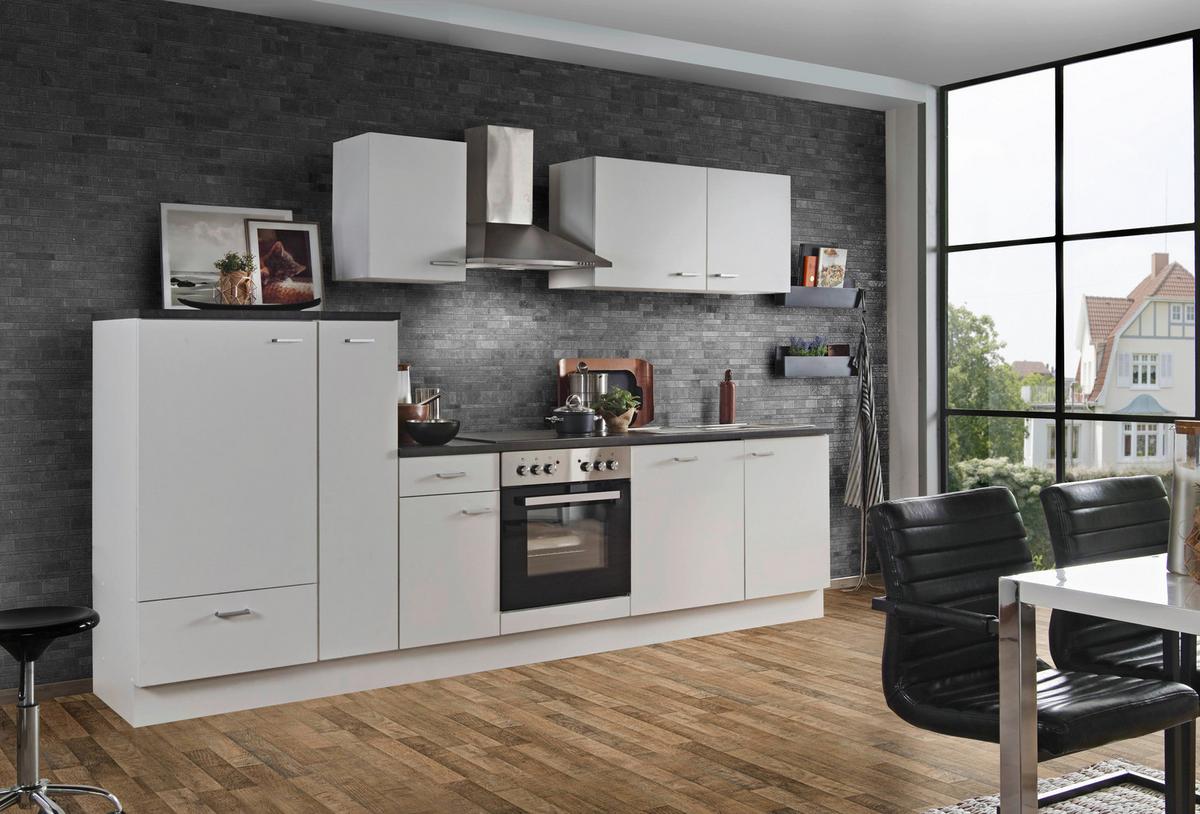 Küchenblock White-Classic - Graphitfarben/Weiß, KONVENTIONELL, Holzwerkstoff (300cm) - Menke