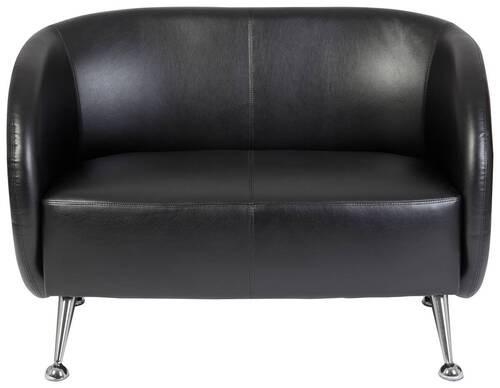 2-Sitzer-Sofa St. Lucia St. Lucia Schwarz - Chromfarben/Schwarz, MODERN, Textil (118/85/58cm) - MID.YOU