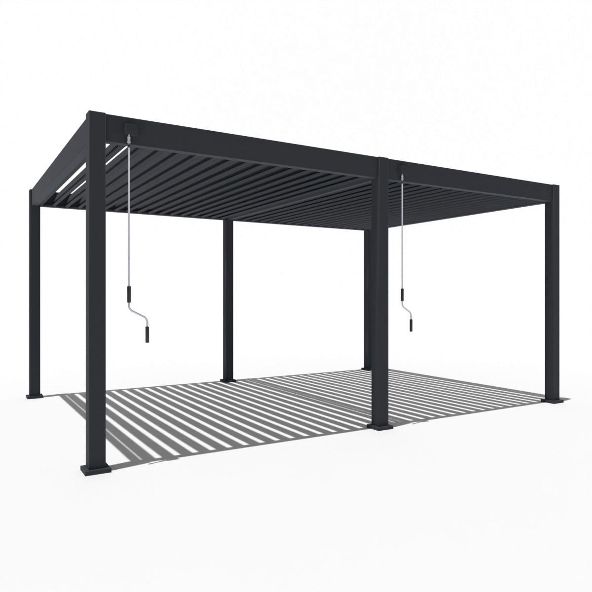 Pergola 360x530 cm Weiß, Wetterbeständig - Graphitfarben, Basics, Metall (360/530/255cm)