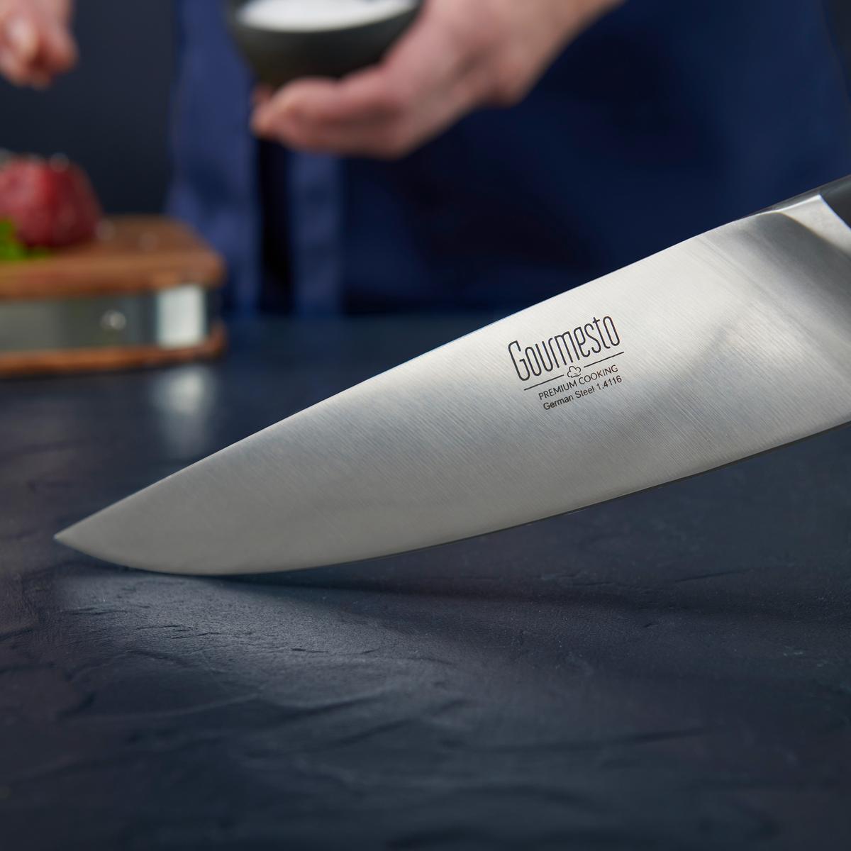 Šéfkuchársky nôž Profi Line, čepeľ: 20 cm - farba ušľachtilej ocele, Konventionell, kov (33,3cm) - Gourmesto