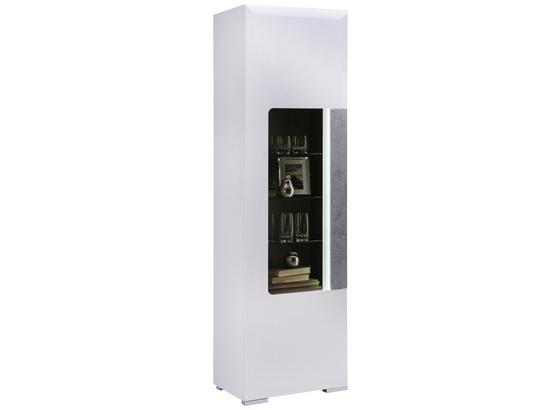 Vitrine Toronto B:58cm inkl. LED-Beleuchtung, Weiß Dekor - Hellgrau/Weiß, MODERN, Glas/Holzwerkstoff (57,9/196/42cm) - Ombra Vitrine Toronto B:58cm inkl. LED-Beleuchtung, Weiß Dekor - Hellgrau/Weiß, MODERN, Glas/Holzwerkstoff (57,9/196/42cm) - Ombra