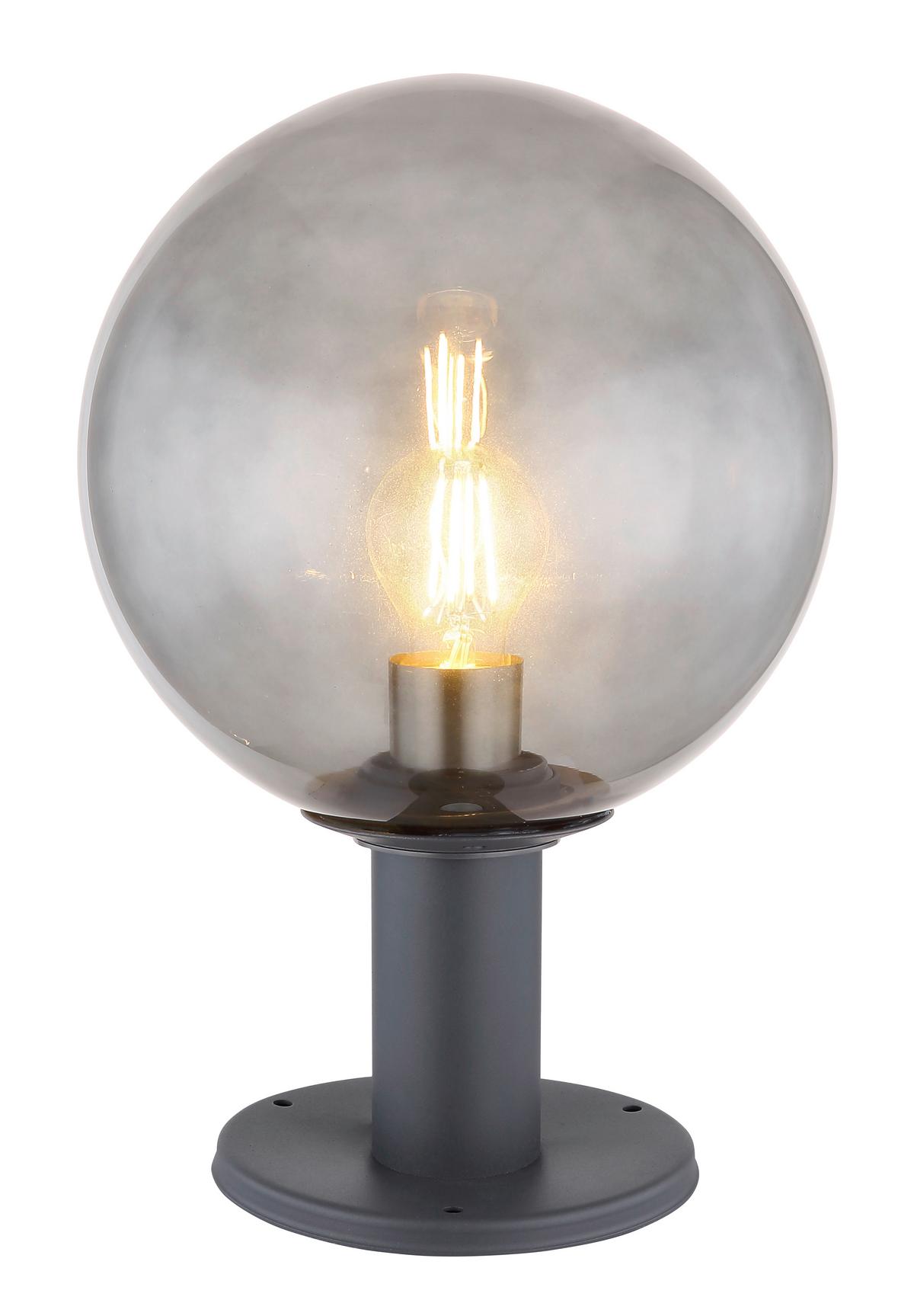 Außenleuchte 15 W Glas/Aluminium - Anthrazit, Basics, Glas/Metall (25/38cm) - Globo