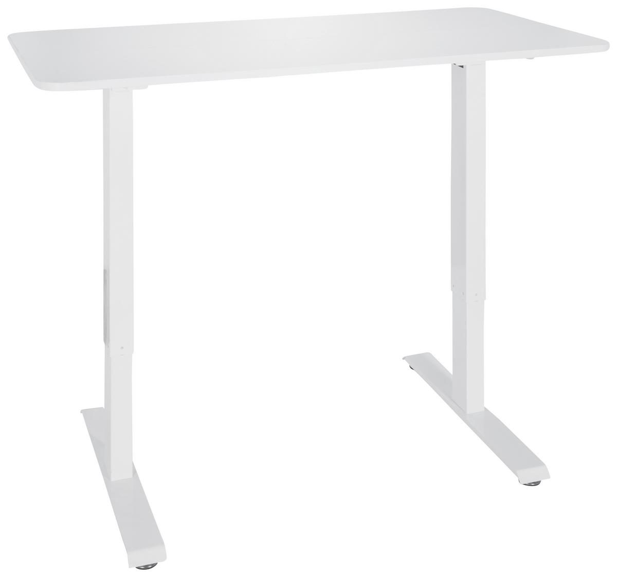 Schreibtisch Stand Cr Weiß - Weiß, MODERN, Holzwerkstoff/Metall (120/74/60cm) - MID.YOU