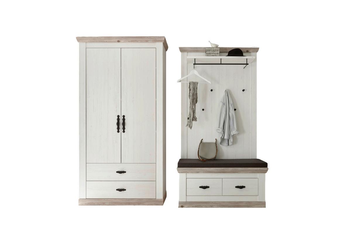 Garderobe Florenz Pinienfarb./hellbraun B: 224cm - Hellbraun/Pinienfarben, Design, Holzwerkstoff (224/201/45cm) - MID.YOU