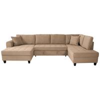 Wohnlandschaft Moritz Karamell U-Form:155x324x178 Cm - Karamell, Trend, Textil (155/324/178cm)