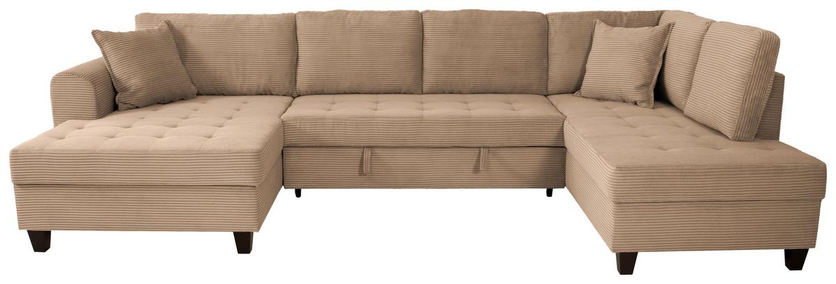 Wohnlandschaft Moritz Karamell U-Form:155x324x178 Cm - Karamell, Trend, Textil (155/324/178cm)