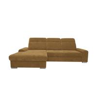 Rohová sedačka MALAGA, ľavá, horčicovožltá ženilka - horčicovožltá/chrómová, Konventionell, kov/drevo (203/286cm) - Ondega