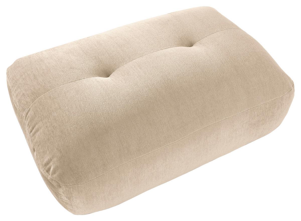 Hocker Fluffy, Creme B: 112 Cm - Creme/Schwarz, MODERN, Textil (112/46/65cm) - Trendmanufaktur