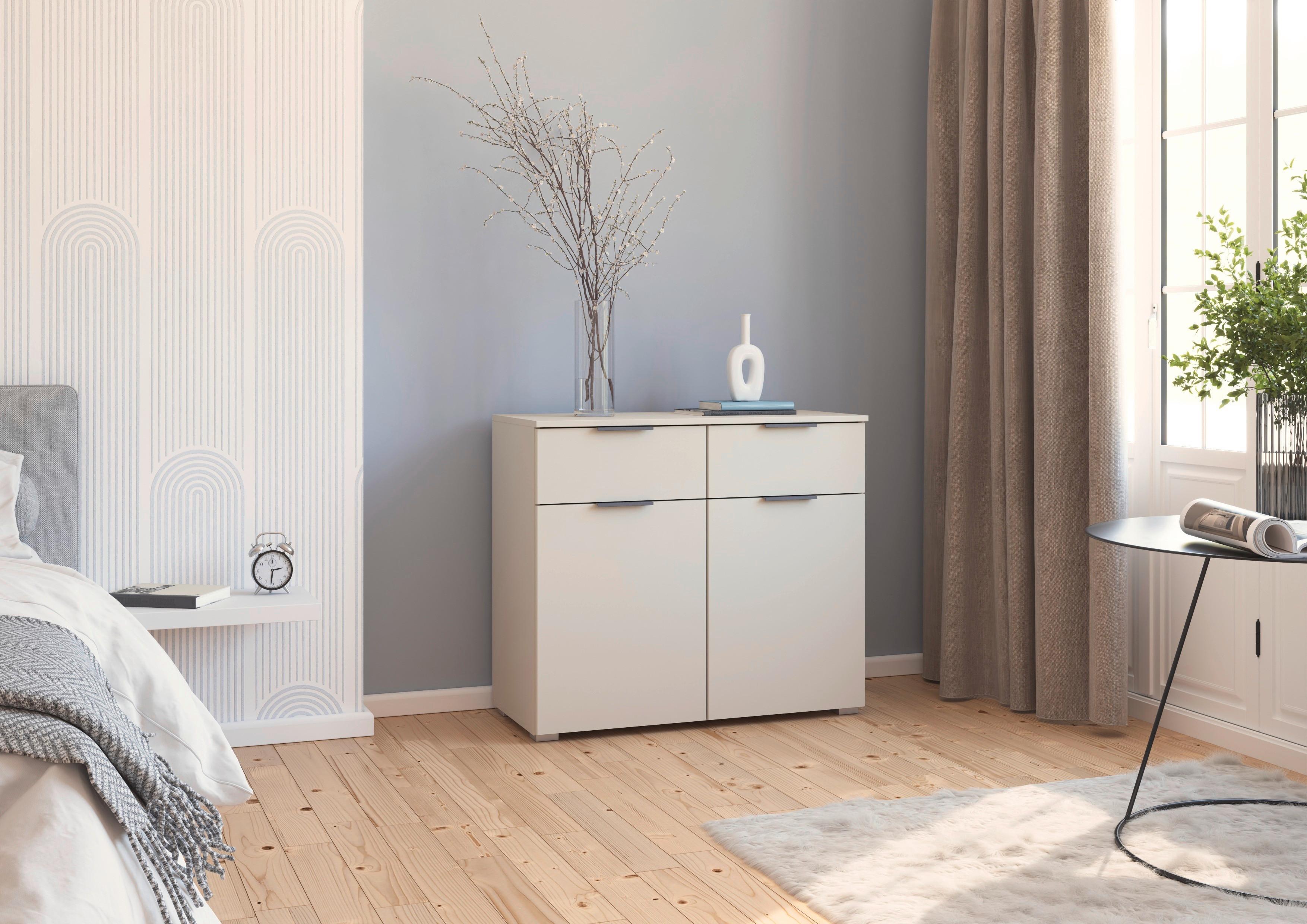 Kommode Modern 93 cm Alabama Super Champagner - Champagner/Alufarben, MODERN, Holzwerkstoff (93/81/42cm)