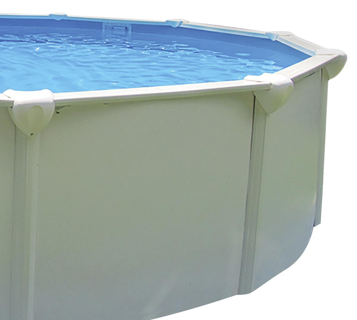 Stahlrahmenpool Rund Set Steely mit Pumpe Ø 360 cm - Blau/Weiß, MODERN, Kunststoff/Metall (360/132cm)