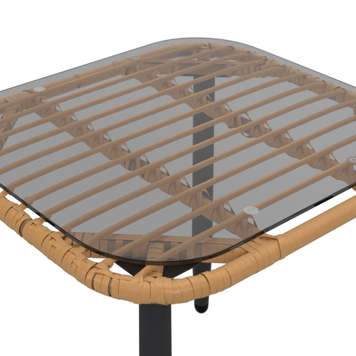 Lounge Garnitúra Poros - natúr/szürke, Modern, műanyag/Üveg (122/65cm) - Beldano