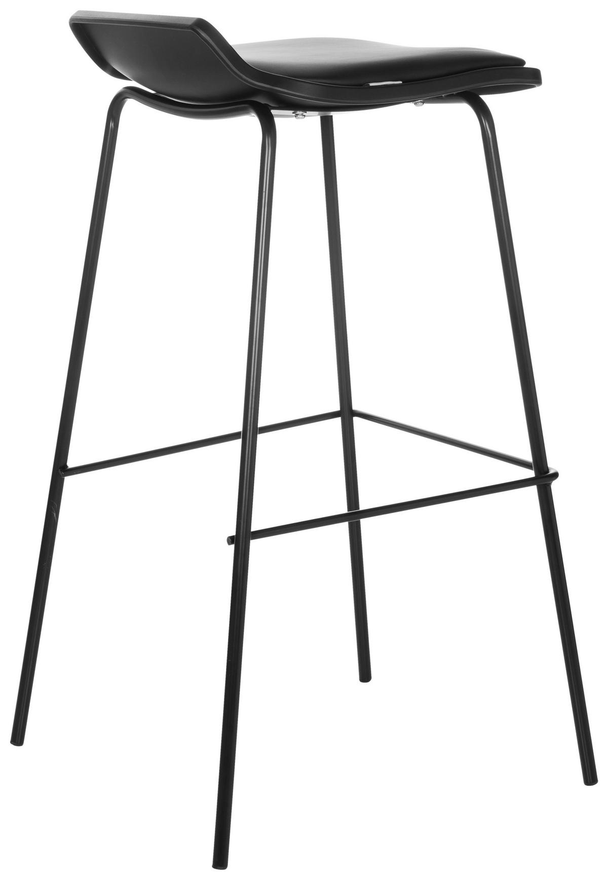 Barhocker Lonso 10 - Schwarz, Basics, Textil/Metall (47/82/49cm) - MID.YOU
