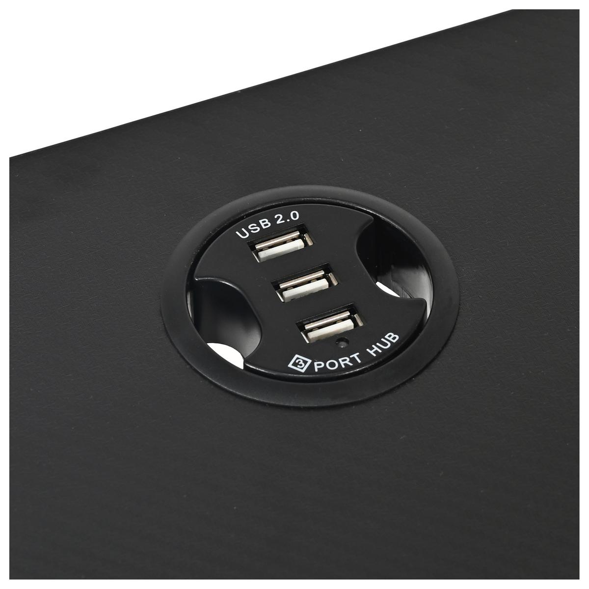 Gamingtisch Gerald Schwarz B: 120 cm - Schwarz, Trend, Holzwerkstoff/Metall (120/75/60cm)