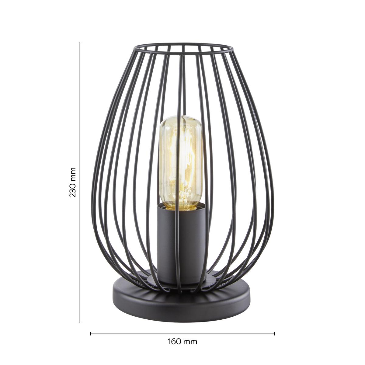 Lampa stolní Dioder 16/23cm, 60 Watt - černá, Lifestyle, kov (16/23cm) - Mömax