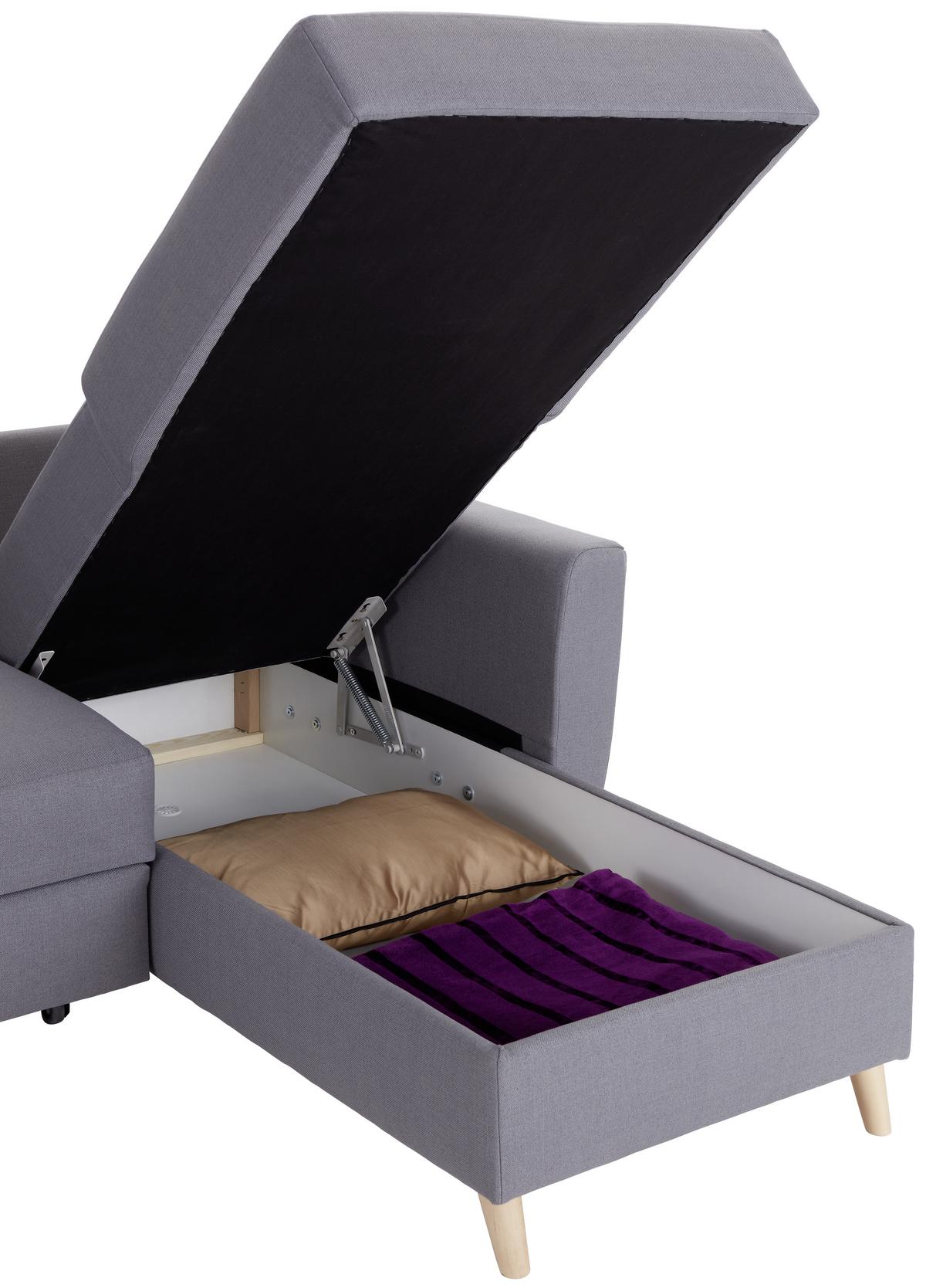 Sarokkanapé Clio - szürke, Design, textil (230/159cm) - Ondega