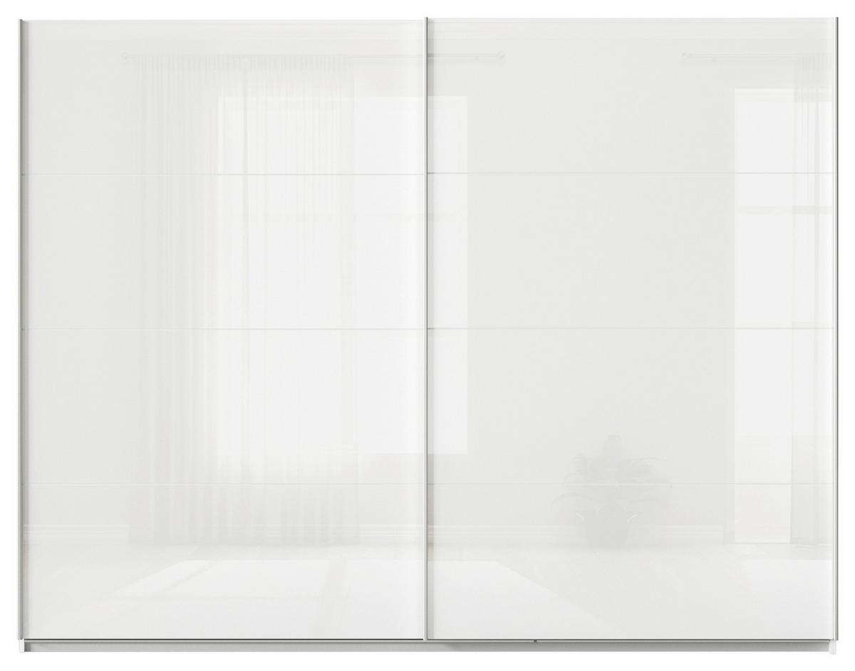 Tolóajtós Szekrény Feldkirch 271/210 Cm - magasfényű fehér/fehér, Modern, faalapú anyag/Üveg (271/210/62cm)