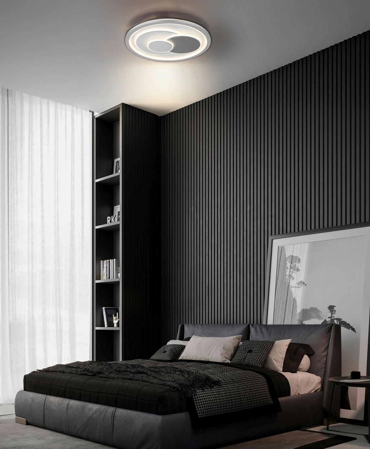 Led Mennyezeti Lámpa 48469 Ruiz I - ezüstszínű/fehér, Design, műanyag/fém (48/5,7cm) - Globo