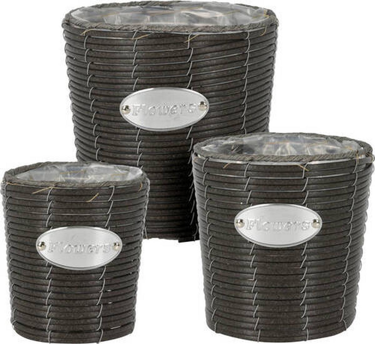 Kaspó Szett - természetes anyagok (25/25/25cm)