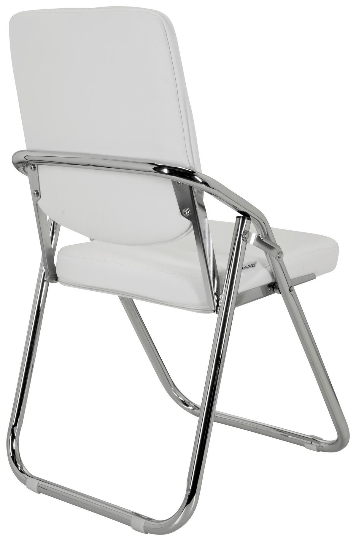 Besucherstuhl Esto Weiß Klappbar - Chromfarben/Weiß, Basics, Textil/Metall (46/90/40cm) - MID.YOU