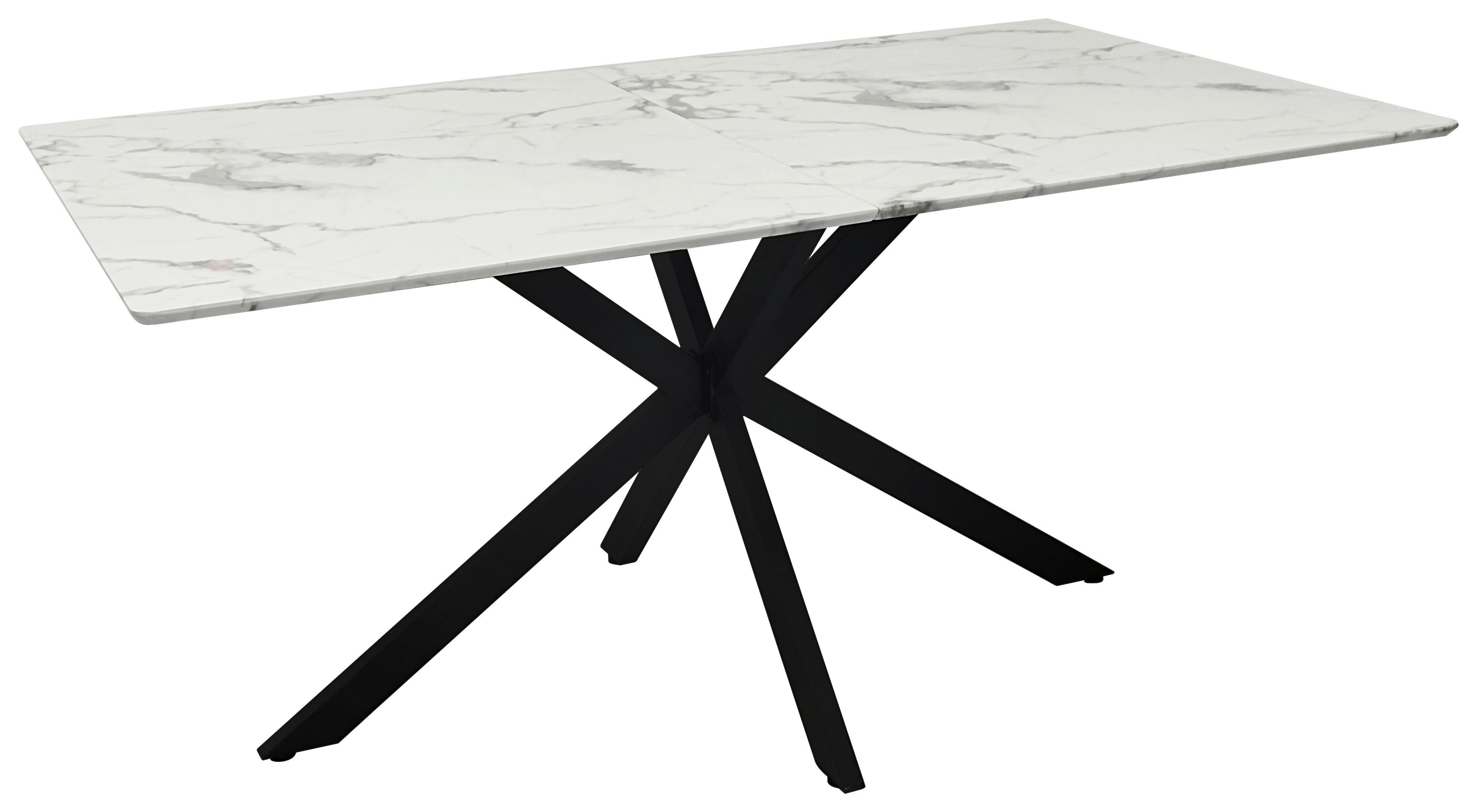 Esstisch Alba 160x90 Cm Schwarz/ Weiß - Schwarz/Weiß, MODERN, Holzwerkstoff/Metall (160/90/76cm) - MID.YOU