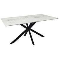 Esstisch Alba 160x90 cm Schwarz/ Weiß - Schwarz/Weiß, MODERN, Holzwerkstoff/Metall (160/90/76cm) - MID.YOU