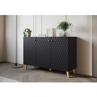 ŠIROKÁ KOMODA SIDEBOARD PHUKET 120 - černá/barvy zlata, Trend, kompozitní dřevo/plast (120/76/39cm) - Livetastic