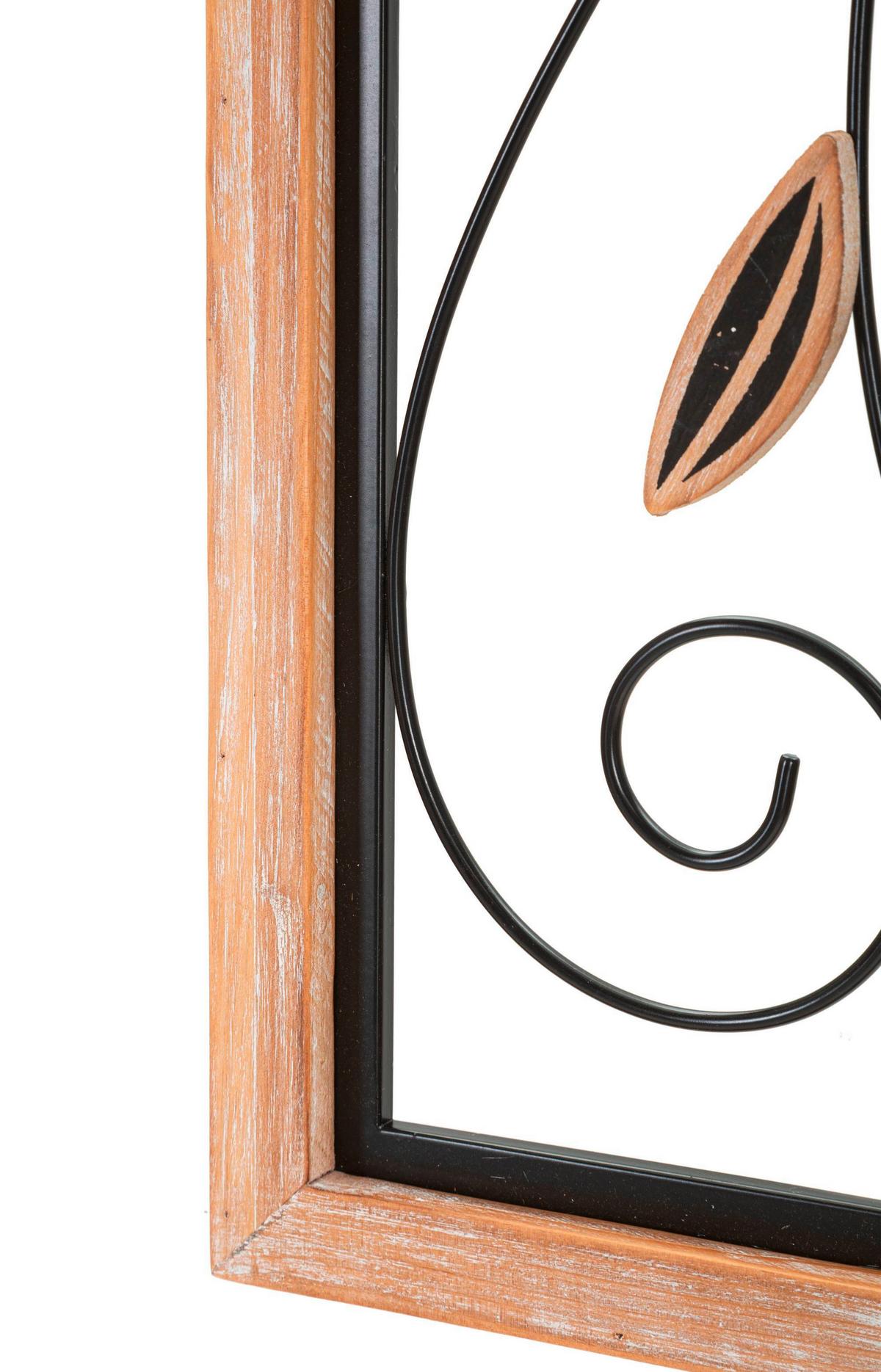 Wanddeko Koman Nautrfarben, Schwarz B: 26 Cm - Schwarz/Naturfarben, Basics, Holzwerkstoff/Metall (26/60/2,5cm)