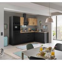 Eckküche Turin Schwarz/Eiche Dekor 270x165 cm - Schwarz/Eiche Artisan, Basics, Holzwerkstoff (270/165cm) - MID.YOU