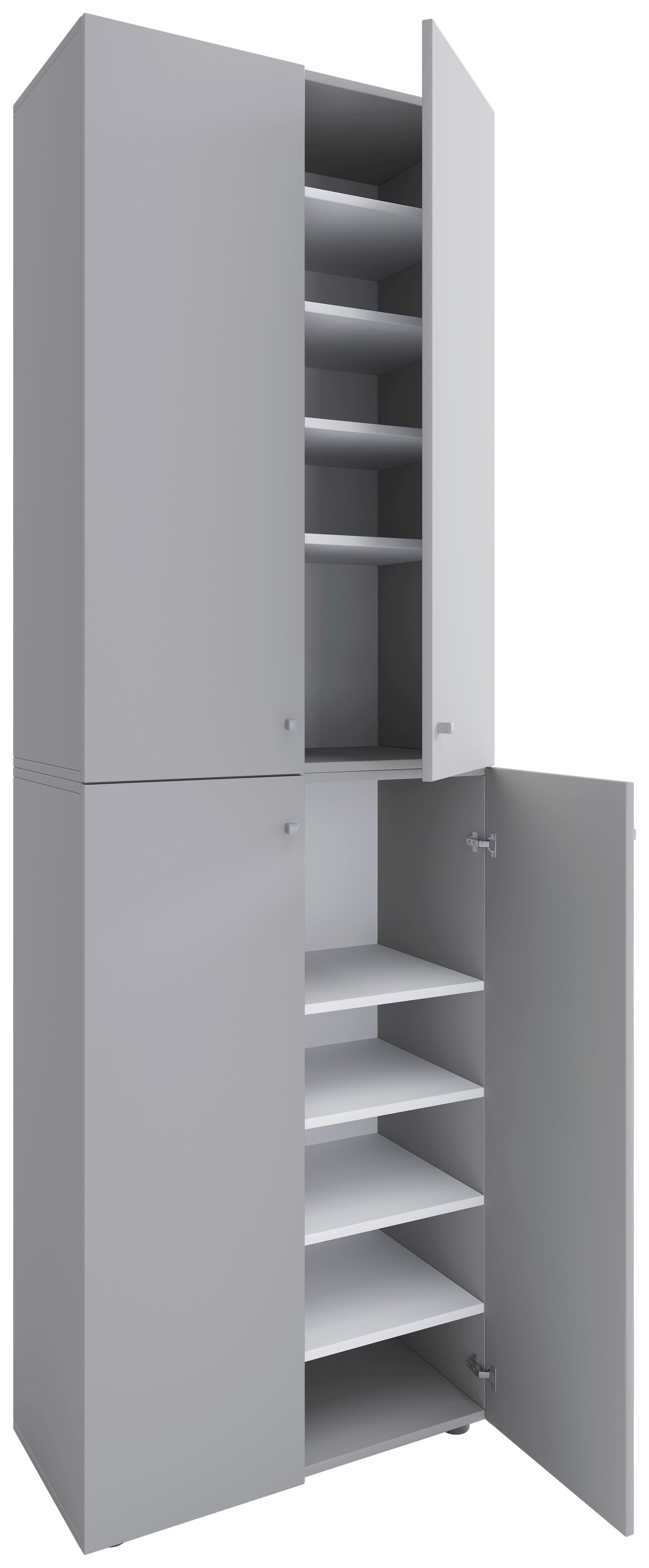SCHUHSCHRANK Lona Grau B: 70 cm - Schwarz/Grau, Design, Holzwerkstoff (70/220/40cm) - MID.YOU