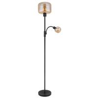 Stehleuchte 15566sa - Schwarz, Design, Glas/Metall (25/165cm) - Globo
