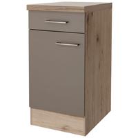 Kuchyňská spodní skříňka Riva US40 - dub San Remo/šampaňská, Moderní, kov/kompozitní dřevo (40/86/57cm)