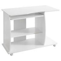 Computertisch Auf Rollen B 90cm H 71cm Diana, Weiß - Weiß, KONVENTIONELL, Holzwerkstoff/Kunststoff (50/90/71cm) - MID.YOU