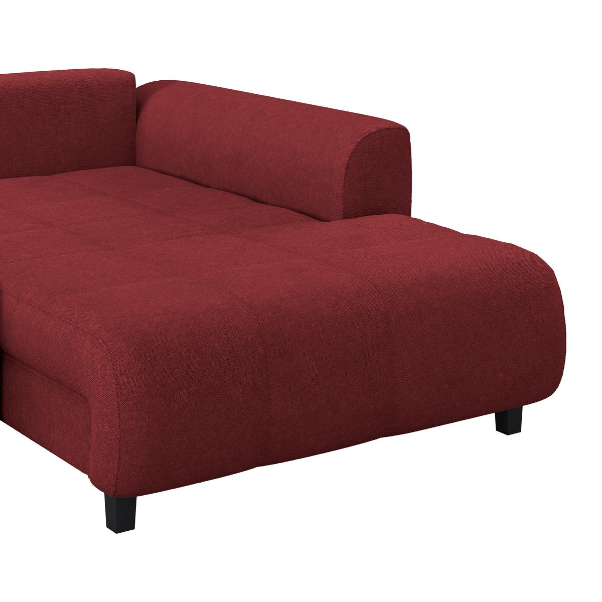 Ecksofa Mendoza - Rot/Schwarz, Design, Textil (309/197cm) - Ondega