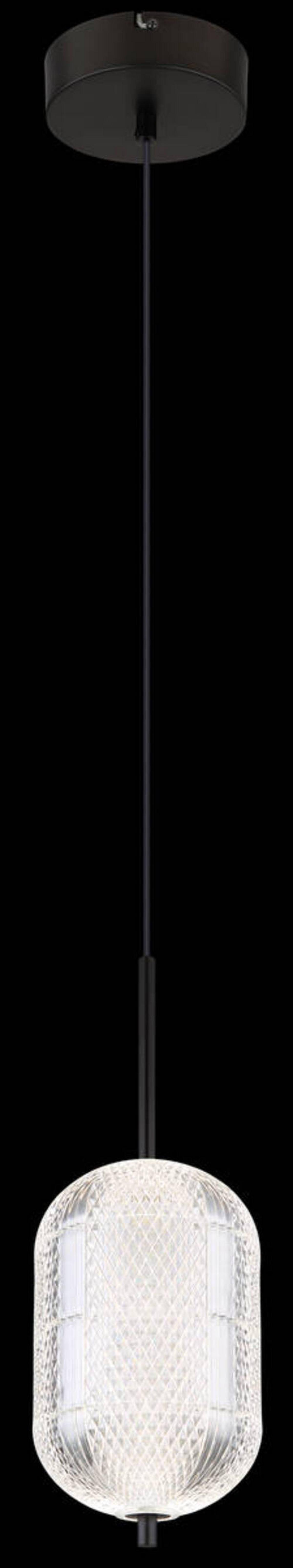 LED-Hängeleuchte 16043h - Klar/Schwarz, KONVENTIONELL, Kunststoff/Metall (15/120cm) - Globo