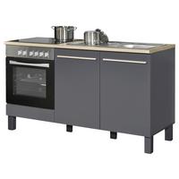 Kuchynský blok BILBERRY bez spotrebičov, šírka 160 cm - antracitová/dub sonoma, Design, kompozitné drevo (160cm) - Carryhome