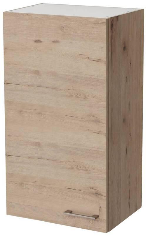 Kuchyňská horní skříňka RIVA H50-89, 50cm - dub San Remo/barvy nerez oceli, Moderní, kov/kompozitní dřevo (50/89/32cm)