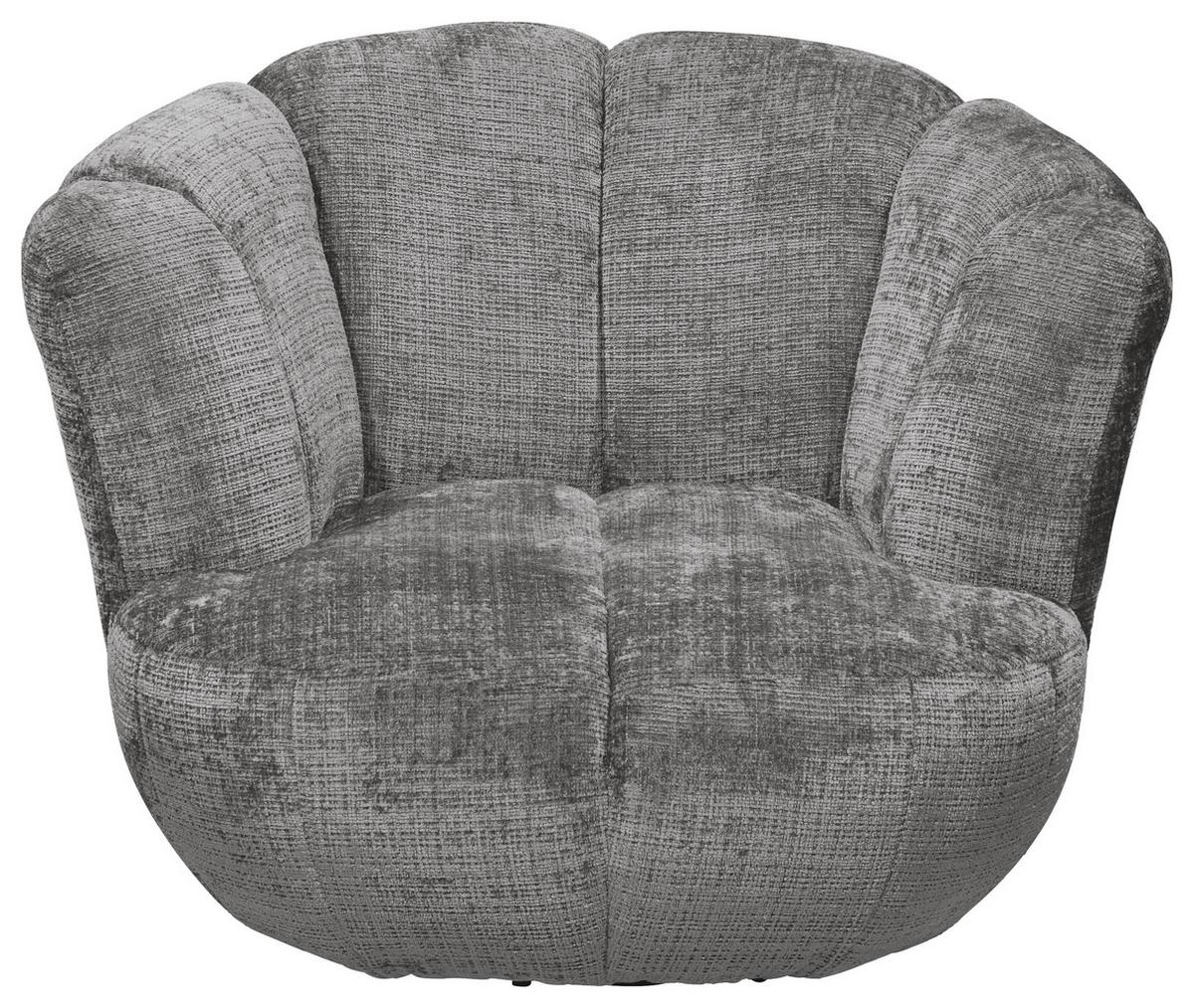 Sessel Muriel Grau B: 101 cm - Schwarz/Grau, KONVENTIONELL, Textil (101/69/107cm) - MID.YOU