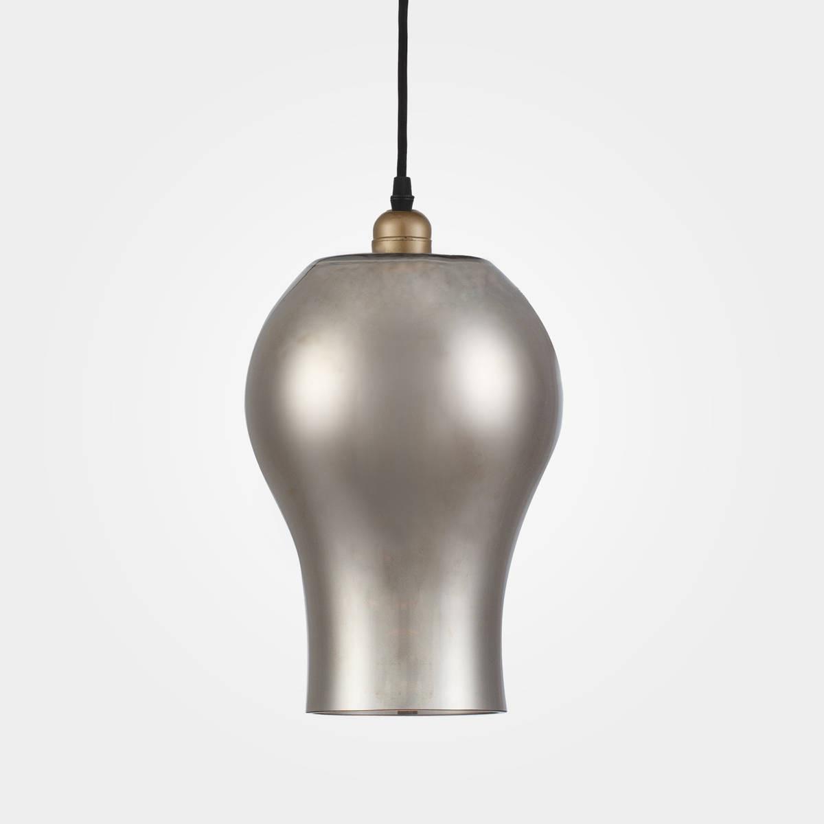 Hängeleuchte Gala H: 33 cm 1-Flammig - Silberfarben, Trend, Glas (18/33/18cm) - Kayoom