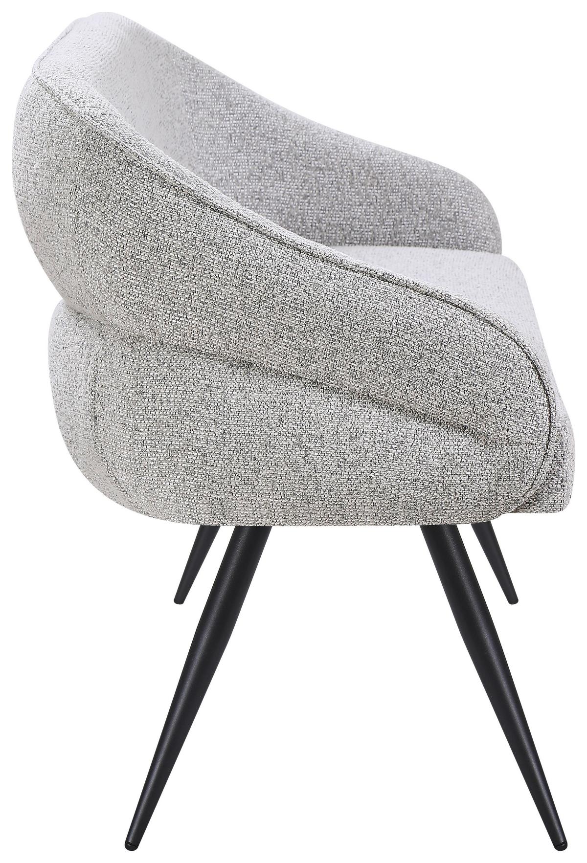 Sitzbank Royal Beige/Grau B: 150 cm - Schwarz/Grau, MODERN, Textil/Metall (150ml) - Livetastic