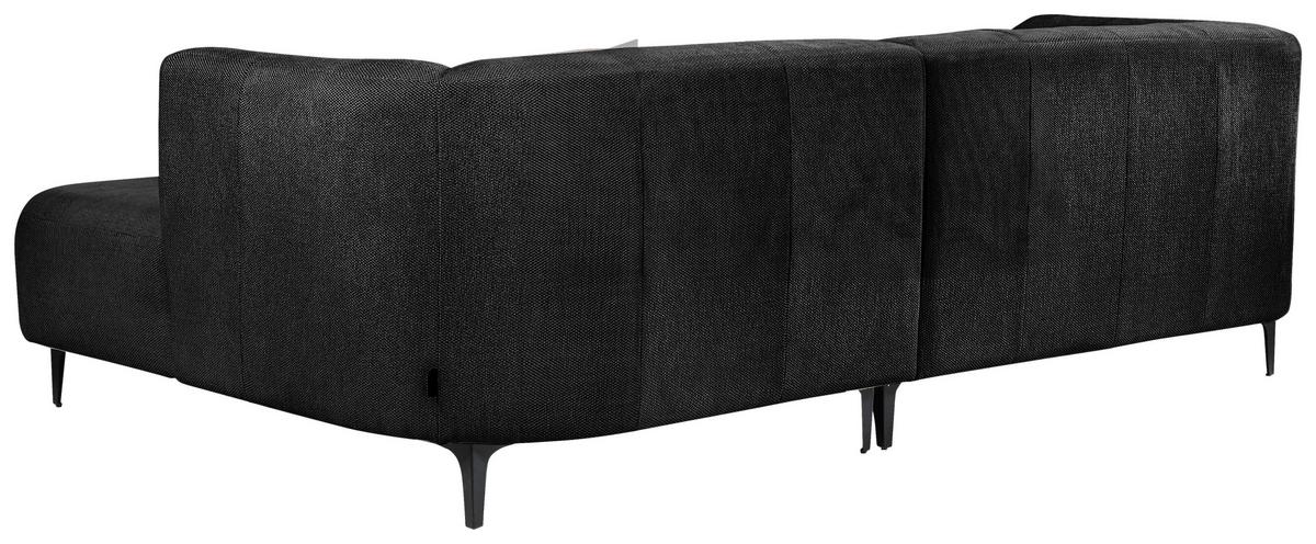 Ecksofa Lou Dunkelgrün/schwarz, 247 Cm - Dunkelgrün/Schwarz, Design, Textil (247/158cm) - MID.YOU